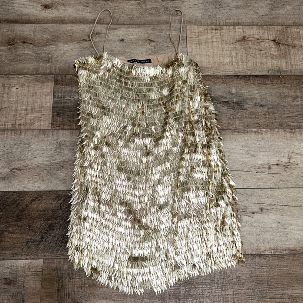 Zeynep Arcay gold sequin mini dress - Picture 5 of 7